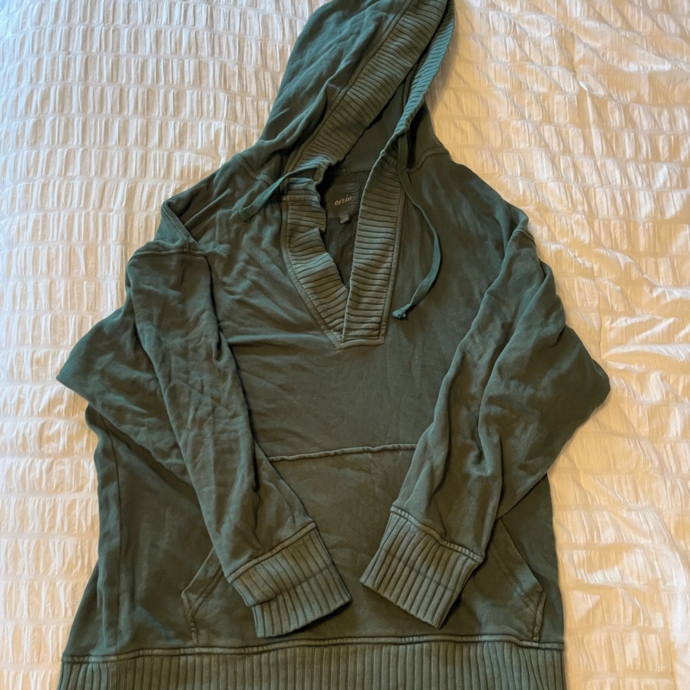Aerie Green Oversized Slouchy Hoodie (size Medium)